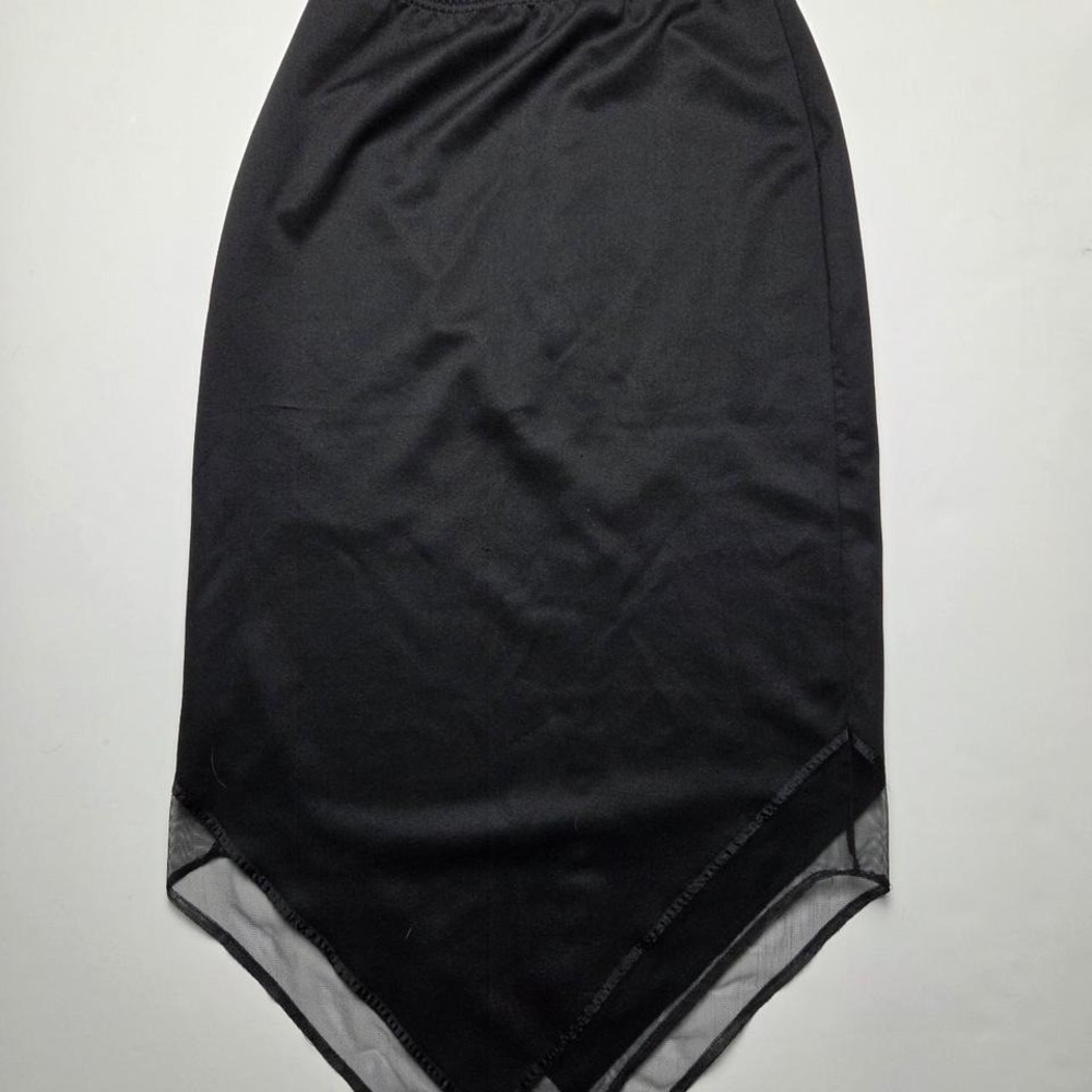 ENT‎ Entrancy Y2K Long Black Skirt with Mesh Design